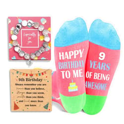 VENLLNEV 9 Year Old Girl Birthday Gifts, Gifts for 9 Year Old Girls, 9th 9yr Old Girl Birthday Gift Ideas, Socks for 9 Year Old, 9 Year Old Girl Birthday Gifts for Girls Daughter Granddaughter Niece