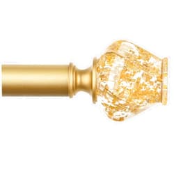 HOTOZON Curtain Rod Gold 32 to 58 Inch, HOTOZON Heavy Duty Curtain Rods for Windows, Decorative Single Drapery Rod with Exquisite Translucent Twisted Finials, Luxury Gold