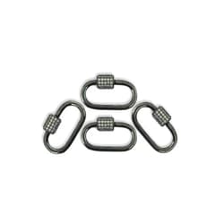 Bali Designs Black Rhodium Overlay Carabiner Lock with Cubic Zirconia SL-8024-BR-27X14MM