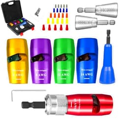 ToolinHand 36 in 1 Wire Stripper Tool Set for Drill, Professional AWG 14-12-10-8-6 Gauge Wire Stripper Set and Wire Twister Tool for Drill, Electrical Tool Set with 25 Wire Caps for Man/Home DIY