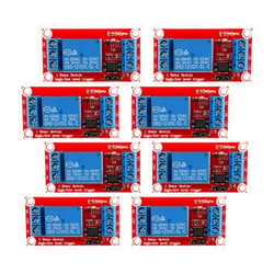 FORIOT 8pcs DC 12V 1 Channel Relay Module with Optocoupler Red Board Support High or Low Level Trigger