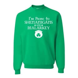 Wild Bobby Go Luck Yourself | Shamrock Design St. Patrick's Day Unisex Crewneck Graphic Sweatshirt