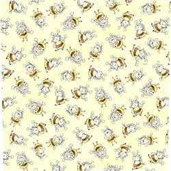 Timeless Treasures Bunnies by The Bay Little Star Yellow Baby Bees