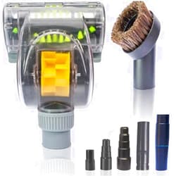 VACEXT Pet Hair Remover Vacuum Attachment Cleaning Tool for Couch Cushions, Upholstery, Carpeted Stairs and Car Carpet - Air Driven Turbo Brush Compatible with Dyson, Shark Kenmore Miele 1 3/8''