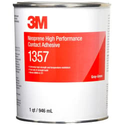 3M Neoprene High Performance Contact Adhesive 1357, Gray-Green, 1 Quart Can