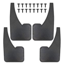 URMECCH Universal Car Mud Flaps Mudflaps Rubber Mudguards Black Splash Guards Fender (4 Pack) with 16 Pieces Fastener Rivet Clips for Rally Car Sedan Hatchback SUV Van Racing WRC
