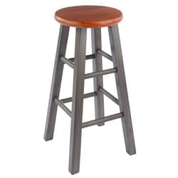 Winsome Wood Ivy Counter Stool, Rustic Gray and Teak, 24