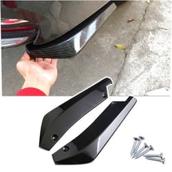 Tobenbone 2 PCS Rear Bumper Canard Diffuser, Anti-Collision Front Bumper Lip Protector Kit, Universal Car Body Decoration Strip for Lip Splitter Valence Spoiler Side Fender Skirt Lip (Black)