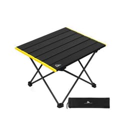 iClimb Ultralight Compact Camping Alu. Folding Table with Carry Bag, Two Size (Black - S)