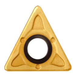 Sandvik Coromant CoroTurn 107 Wiper Cermet Turning Insert, TCMX, Triangle, WM Chipbreaker, GC1525 Grade, TiCN Coating, TCMX 3(2.5)2-WM, 3/8