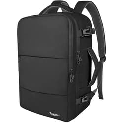 Taygeer Travel Laptop Backpack for Men Women, Airplane Approved Travel Backpack Suitcase with Usb Charging Port, Lightweight College 35l Luggage Bag 15.6inch Laptop Backpack Gifts for Business,Black