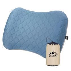 OUTSKIRT Inflatable Travel Pillow, 2-in-1 Camping Pillows for Sleeping, Ergonomic & Lightweight Small Backpacking Pillow for Travel, Hiking, Camping & Outdoor Activities, Blue