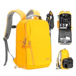 TARION Camera Backpack Waterproof Bag - DSLR Camera Bag with 14in Laptop Compartment Rain Cover, Professional Travel Photography Backpack for Photographers, SLR, Camera Lens, TR-L, Yellow