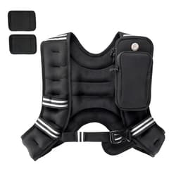PACEARTH Weighted Vest,4lb/6lb/10lb/12lb/16lb/20lb/25lb/30lb Weight Vest with Reflective Stripe, Body Weight Vests Adjustable for Men, Women Workout, Strength Training, Running, Walking, Jogging
