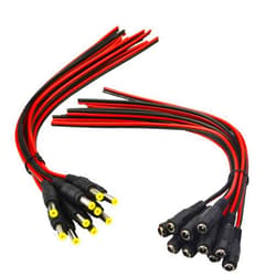 MILAPEAK (Real 18AWG) 10 Pairs 12V 5A DC Power Pigtail Barrel Plug Connector Cable, 2.1mm x 5.5mm Male Female DC Pigtail Connectors for CCTV Security Camera and 12V Power Supply Adapter by MILAPEAK