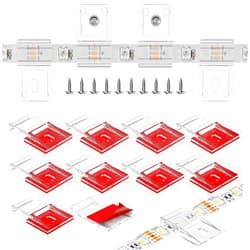 TYMXGHF transparent Strip Light Clips,Self Adhesive with Screws Mounting Holder,50Pcs LED Strong Fixing Clips And Screws For 0.47in/12mm Width IP30/65/ip67 2-6PIN Strip Lights,Fairy String,LED String