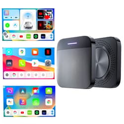 Ushilife Wireless Android Auto CarPlay Adapter Multimedia Video AI Box Built-in YouTube Netflix Google Play GPS Support HDMI Download Apps 4+64GB with SIM TF Card Port for OEM Factory Wired CarPlay