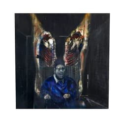 DYNOMR XYBEMJ Francis Bacon Posters “ Figure With Meat ” Canvas Painting Abstract Wall Art Francis Bacon Prints For Living Room Decor Picture 50x50cmx1 No Frame