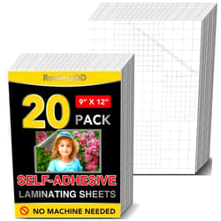 RowinsyDD 20 PCS Self-Adhesive Laminating Sheets, 9 x 12 Inches Clear Laminating Sheets No Machine Needed Self Sealing Laminate Sheets