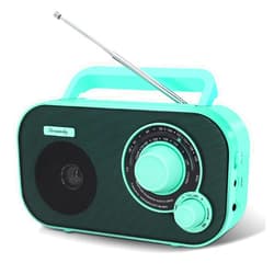 DreamSky AM FM Portable Radio Plug in Wall or Battery Operated for Home & Outdoor, Strong Reception, Large Dial Easy to Use, Transistor Antenna, Headphone Jack, Small Gifts for Seniors Elderly
