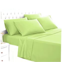Aspire Linen True Luxury Pure Heavy Rich Combed Cotton 4-Piece Bed Sheets Set Twin Size Fits mattresses Upto 15-18” deep Pocket – Sateen Weave (Solid, Sage Green)