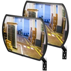 Geetery 2 Pcs Garage Mirror Convex Security Mirror Outdoor Indoor Round Rectangular Acrylic Traffic Mirror Corner Mirror Blindspot for Wall Parking with Protective Film for Driveway(18