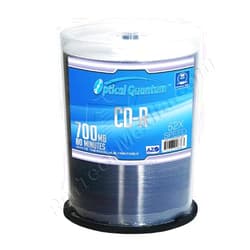 Optical Quantum 100 Pack Optical Quantum 80Min 700MB 52X CD-R AZO White Thermal Hub Printable (MPN: OQCD52WTP-AZO)
