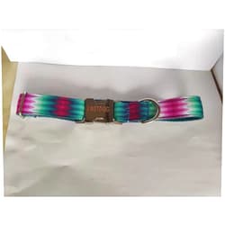 N&F LWITDOG Personalized Dog Collar, Custom Engraving with Pet Name and Phone Number, Adjustable Tough Nylon ID Collar, Matching Leash Available Separately (Green Peafowl, Custom Option Selection)