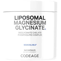 Codeage Liposomal Magnesium Glycinate Supplement, 2-Month Supply, Bisglycinate Magnesium Chelate, Chelated Magnesium Mineral Pills, BioPerine Black Pepper Vitamins Capsules, Non-GMO Vegan, 240 ct