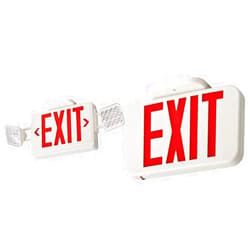 Lithonia Lighting BasicsTM ECRG Emergency Light/Exit Combo + EXRG EL M6 Contractor Select Lighting Basics Thermoplastic LED Exit Light