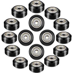 Honoson 16 Pieces 3D Printer Wheels 3D Printer POM Pulley Wheels 625zz Plastic Pulley Linear Bearing Compatible with Creality CR10, Ender 3, Anet A8 3D Printer Accessories, Black