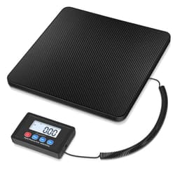 Fuzion Digital Shipping Scale, 10g High Accuracy, 440lbs Postal Scale, Hold/Tare Function, Manual/Auto Off LCD Display, Lightweight Scale for Packages/Luggage/Home, Battery & AC Adapter Included