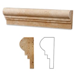 Oracle Moldings Ivory Travertine Honed 2 1/2 X 12 OG-2 Chair Rail Liner Molding Trim - Box of 5 pcs.
