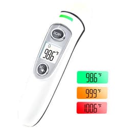 Lnmyic Forehead Thermometer for Adults, Digital Infrared Thermometer for Baby and Kids, Touchless Thermometer for Fever with LCD Screen, Fever Alarm, Memory Recall (White)