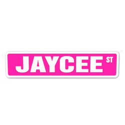 SignMission Jaycee Street Sign Childrens Name Room Sign | Indoor/Outdoor | 18