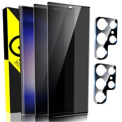 Asstar [2+2Pack] Privacy Screen Protector for Samsung Galaxy S23 Ultra,9H Screen Protector with Camera Len Protector【Don’t Support Fingerprint Unlock】