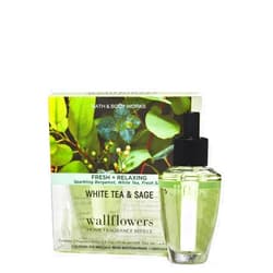 Wallflowers Bath Body Works Fragrance Refill Bulb 2 Pack White Tea & Sage