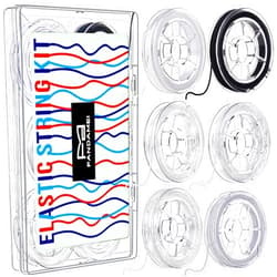 FANDAMEI Elastic String for Bracelets, 6PCS Elastic Bracelet String Cord, Clear Stretchy Elastic String for Beading, Stretch Bead Cord for Jewelry Making, Bracelet String Flat Cord, 6 Rolls