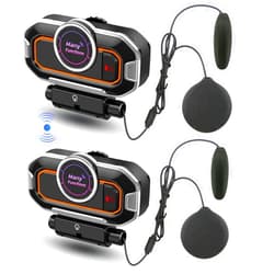 3T6B V9 Pro Motorcycle Helmet Bluetooth Headset, 2-Way Motorcycle Intercom 2 Pack, BT5.0, IP54, Support Handsfree, Stereo Music, Motorcycle Communication Systems for ATV, UTV, Dirt Bike, Off Road