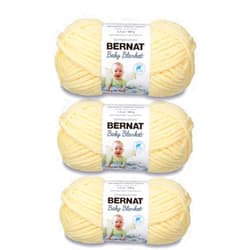Bernat Baby Blanket Baby Yellow Yarn - 3 Pack of 100g/3.5oz - Polyester - 6 Super Bulky - 72 Yards - Knitting/Crochet