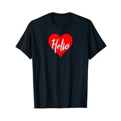 Cool Nombre Personalizado Amor Corazón Tees Amo a Helio Primer Nombre Yo Corazón T-Shirt