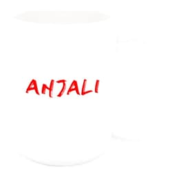 Bouncing Brick Designs Anjali Coffee Mug - Personalized Ceramic Cup with Name, Customized Gift Idea for Women/Girls, Custom Unique Birthday/Christmas/Holiday Present for Adults/Kids, 11 Oz