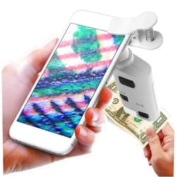 Garosa 80-120X Clip-On LED Cell Phone Microscope Mini Smart Phone Lens Microscope Magnifier Universal Lens with LED/UV Lights