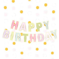 Ledander Happy Birthday Banner Pastel Happy Birthday Banner and Dot Garland Pastel Colors Happy Birthday Decorations for Girls