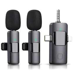 EJCC 3 in 1 Wireless Microphone for iPhone, Camera, Android, iPad, Mini Microphone, USB C Microphone, iPhone Mic, 2.4G Ultra-Low Delay, Microphone for Video Recording/Vlog/TikTok/YouTube/Interview