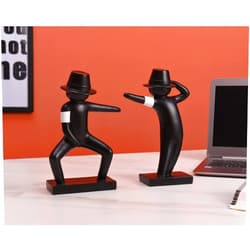 Pointnio Michael Jackson Sculptures,MJ Souvenirs Statues Gifts,Funny Figurines Decorations for Living Room Decor,Office,Bedroom,Bookshelf Decorative Objects,Set of 2(Black)