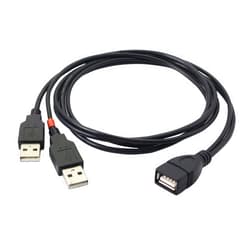 PNGKNYOCN 3.2 Feet USB Splitter Cable, USB 2.0A Female to Dual USB A Male Y Hub Adapter Cable YOUCHENG for Computers and Mobile Phones Etc. Only One Port for Data Transmission