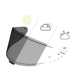 Puentemys CWR-F2 Photochromic (Clear/Smoke) Shield Helmet Visor Replacement for RF-1400, Z8, NXR2 Motorcycle Helmets