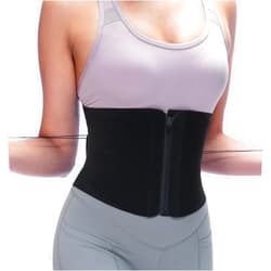 Sportneer Waist Trainer Belt for Women: Adjustable Lightweight Ergonomic Waist Trimmers with Zipper Lumbar Support with Pulley System for Lower Back Support Training Workouts (Small) Black
