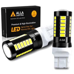 Alla Lighting 2800lm T20 7440 7443 LED Bulbs, White Reverse/Signal/Brake Tail/DRL Lights 7444 7443LL 7441 W21W 6000K Xenon Xtreme Super Bright 12V 5730 33-SMD Upgrade